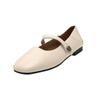 Retro One-word Belt Women's Shoes Spring New Mary Jane Style Light Mouth Small Leather Shoes Fashion Flat Sandals