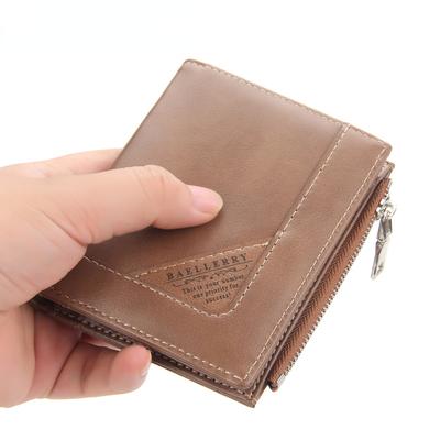 Men'S Wallet Fashion Pu Leather Vertical Zipper Coin Purse Large Capacity Buckle Male Solid Color Card Holder Carteira Masculina