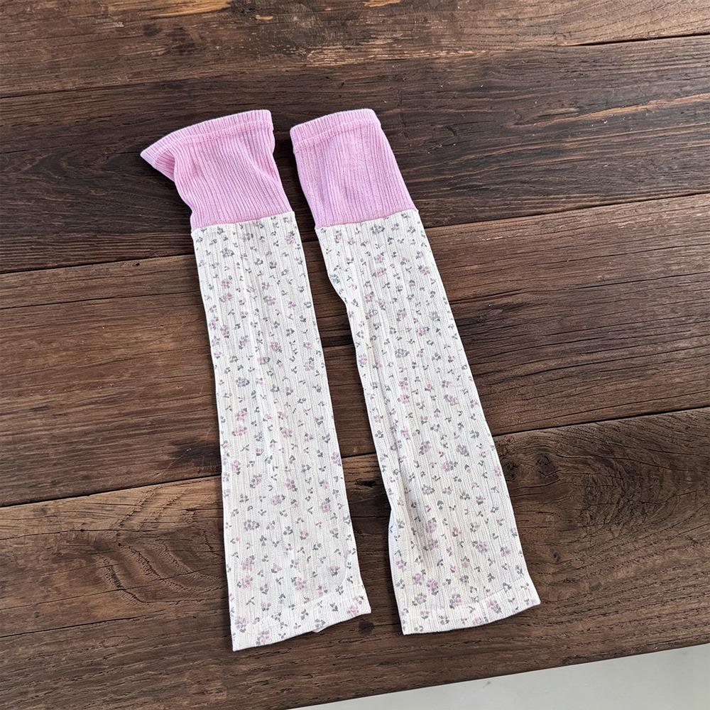 Thin Floral Leg Warmers Soft Breathable Mid Calf Socks New Footed Leg Warmers Women Daily Wear