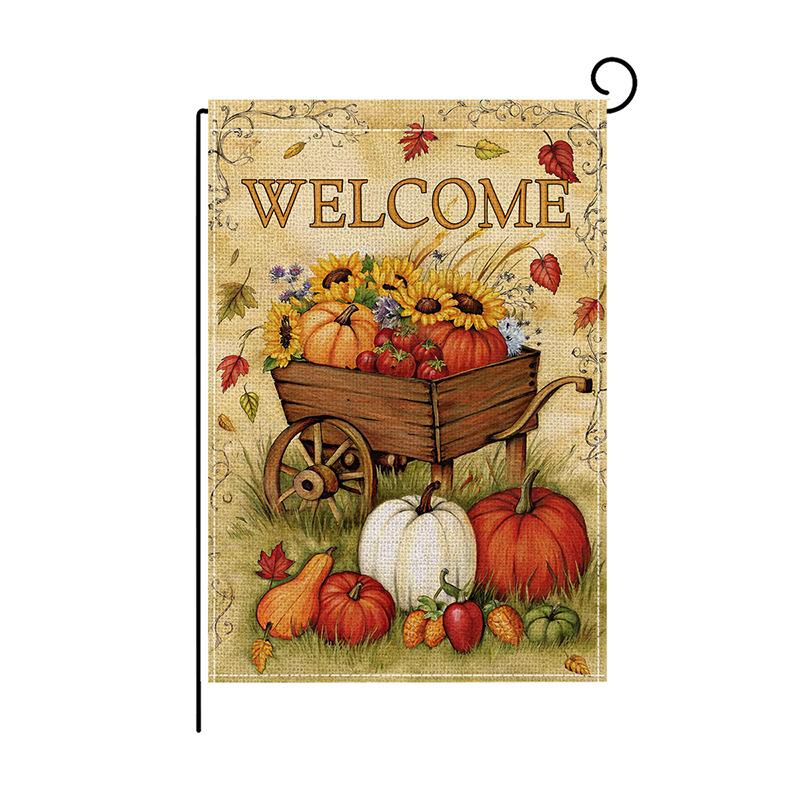 

Осенний Садовый Флаг День Благодарения Акварельный Принт Наружный Декор Двора Флаг HYQ074-9