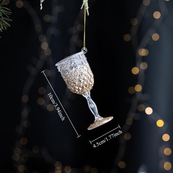 Christmas Tree Ornament Standing Deer Cup Butterflies Wing Design Sparkling Hanging Decoration Festive Holiday Season Home Decor