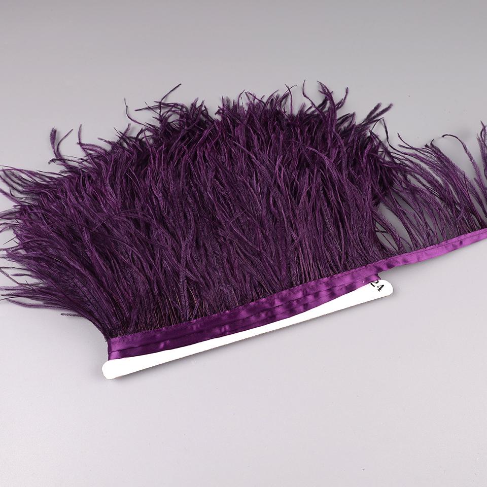 Feather10-15cm Ostrich Feathers Trim Plumes Ribbon Selvage For DIY Wedding Dress Decoration Handiwork Crafts Accessories