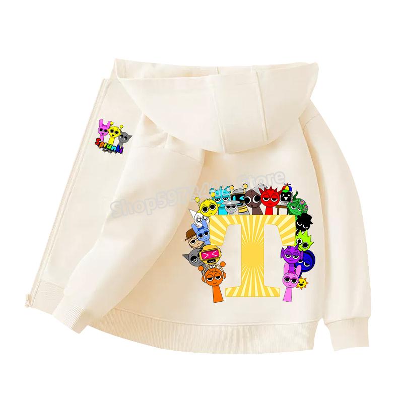 Kids Clothing Gift Child Cardigan Jacket Anime Cartoon A-Z Letter Windbreaker Hooded Girl Clothes Casual Thin Tops Coat