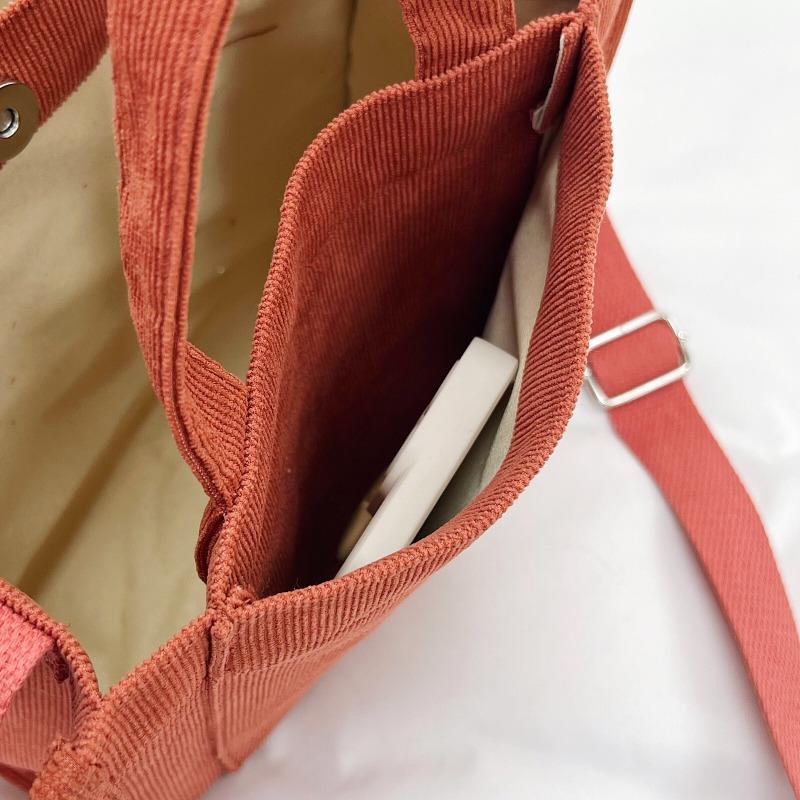 Chic Corduroy Winter New Handheld Bag Mini Square Bag Korean Women Shoulder Crossbody Bag
