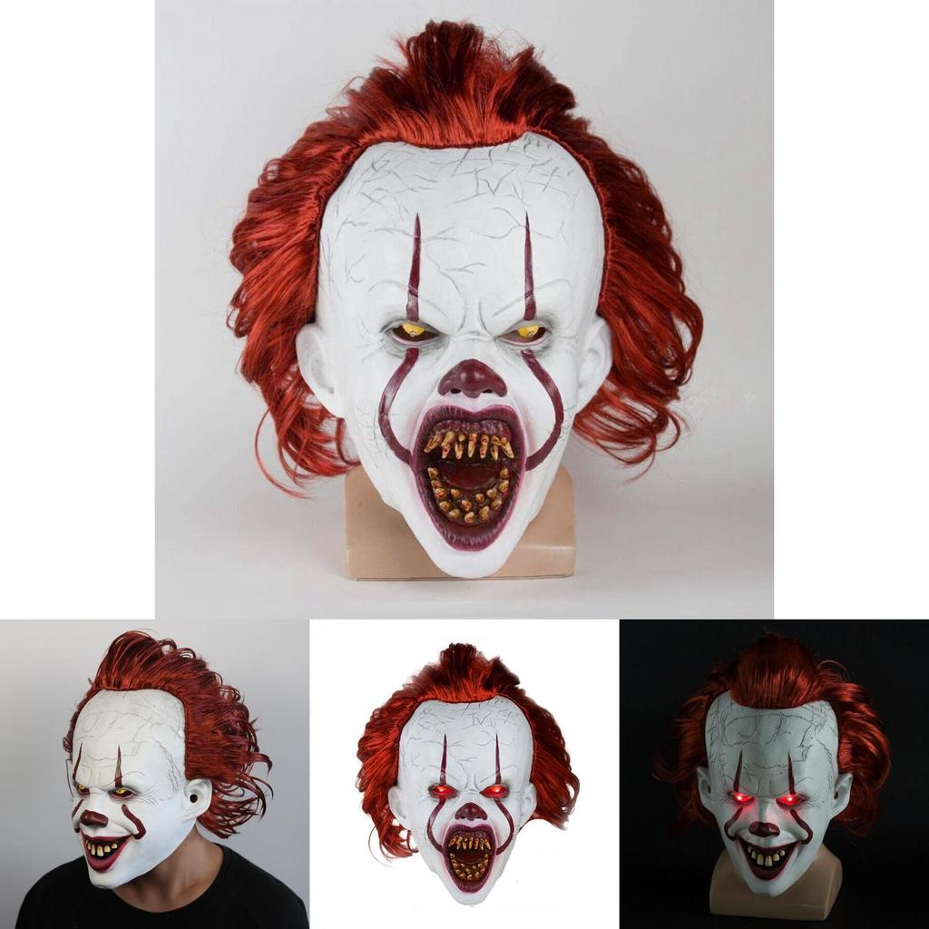 Máscara aterradora de Stephen King para Halloween, disfraz de Joker para hombre, cosplay