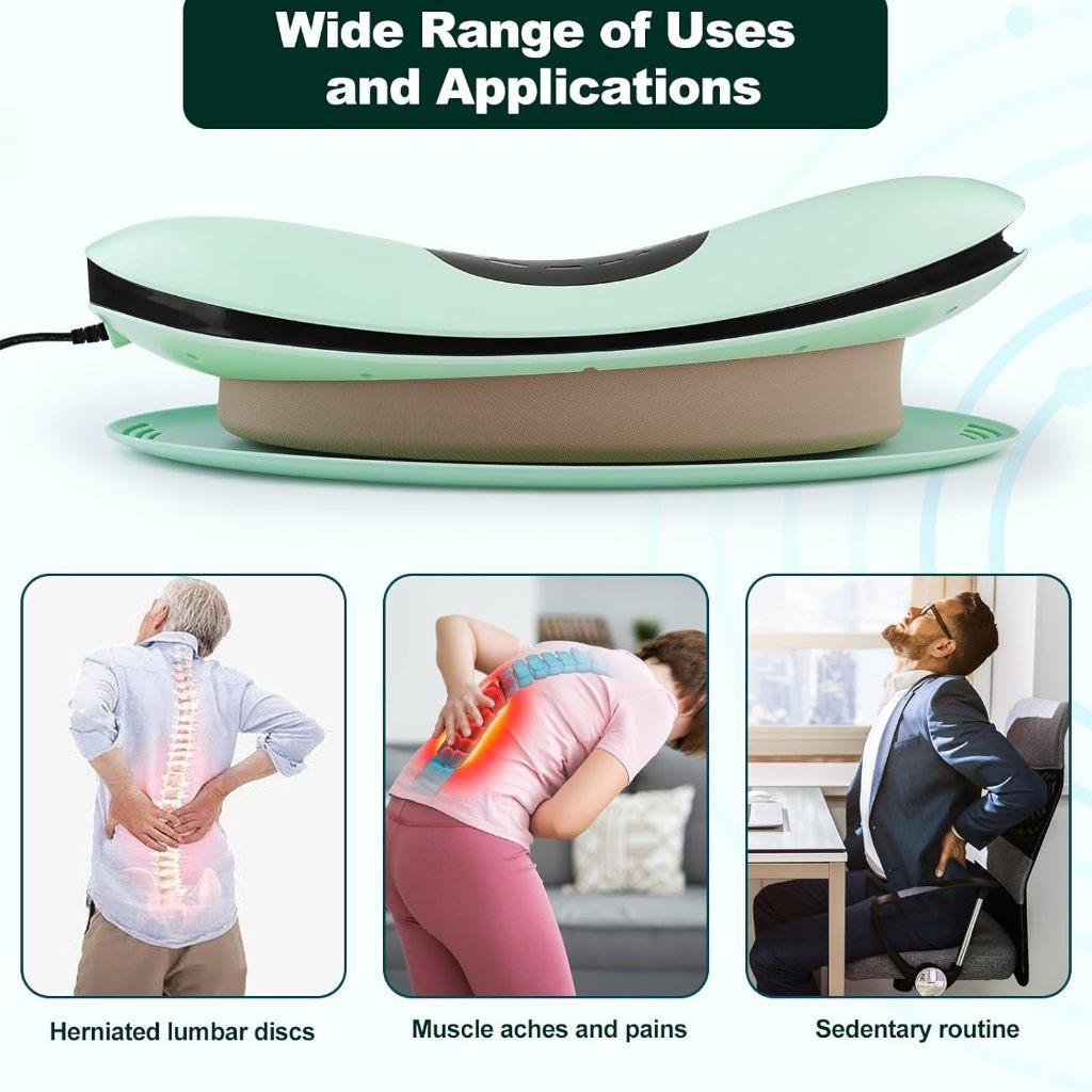 Spine Support Back Massage Machine Electric Lumbar Traction Massager Adjustable Vibration Intensity Airbag Waist Massager