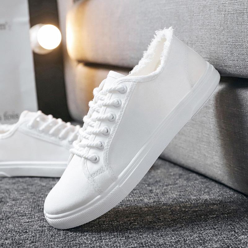 Canvas shoes men's spring men's shoes new casual shoes men's low-top little white shoes trendy versatile flat baseplate shoes