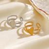 Romantic Stainless Steel Love Heart Opening Rings for Women Men Classic Double Layer Rings Fashion Valentine's Day Jewelry Gifts