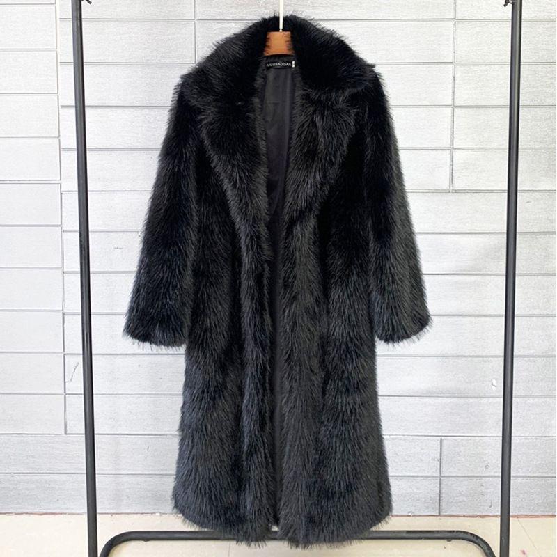 Autumn and winter women's long toka imitation fur suit collar coat coat, artificial fur imitation fur coat