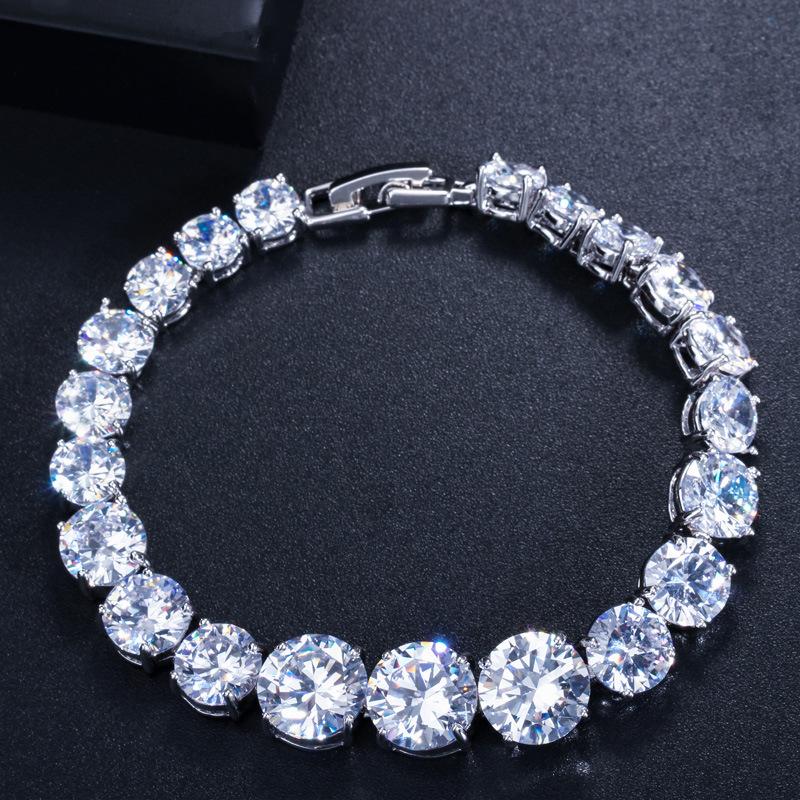 

Jewelry Aaa Zircon Bracelet Electroplated 3-Layer 18 White Gold, Gift Jewelry