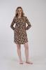 Women's Cotton Nightgown Long Sleeve L Vienetta Leopard Print Pockets