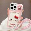 3D Bow Hello Kitty Strap Lanyard Case For Iphone 17 Pro Max 17 Air 16 15 14 12 13 11 Pro Max 16e 15 16 Plus 13 Mini Phone Casing