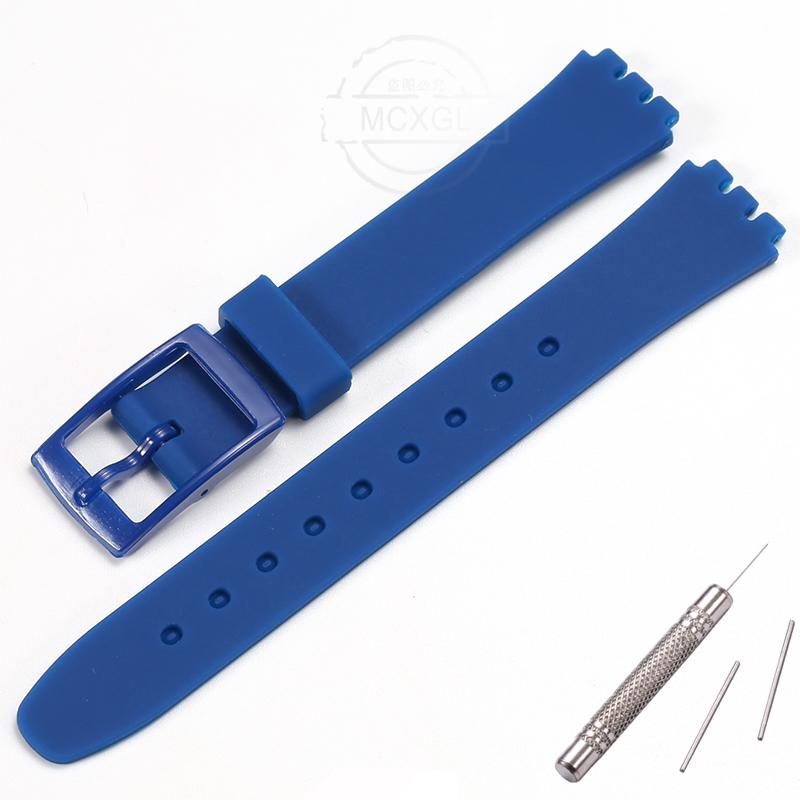 Soft Silicone Watchband Suitable For Swatch 12mm Girls Ladies Strap Colore Waterproof Wrist Bracelet Watch Accessories