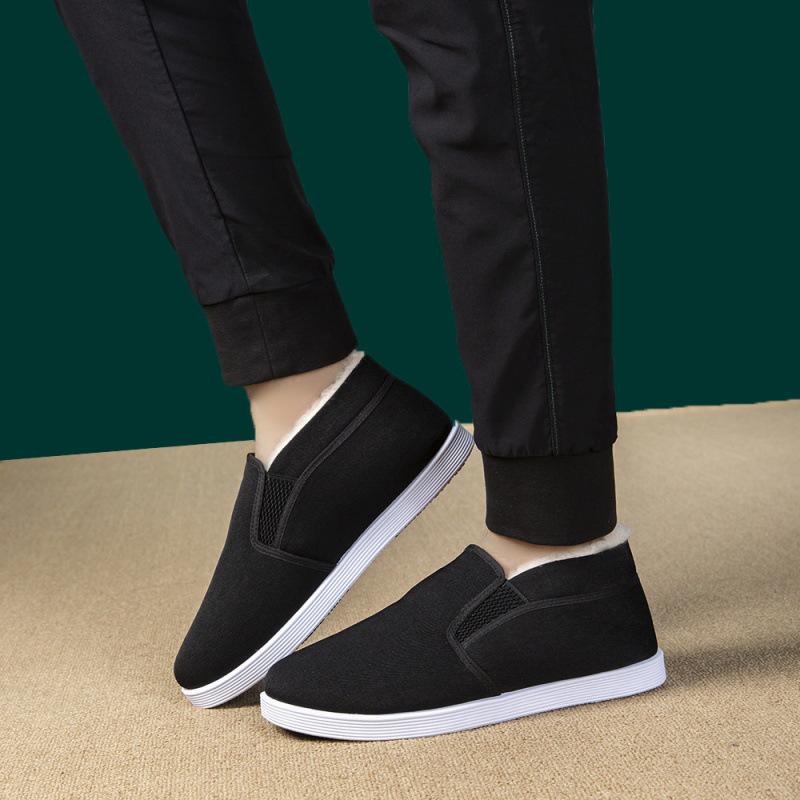 Winter men's cloth shoes soft-soled labor protection wool piled thickened casual warm and comfortable men's cotton shoes