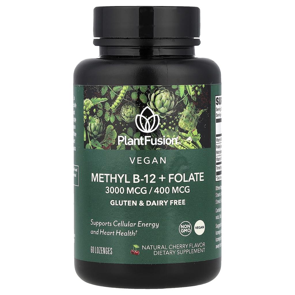 Vegan Methyl B-12 + Folic Acid, Natural Cherry Flavor, 60 Lozenges