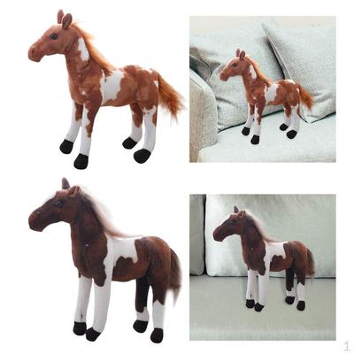 2Pieces Plush Toy Simulation Horse Animal Dolls for Home Decoration StyleG
