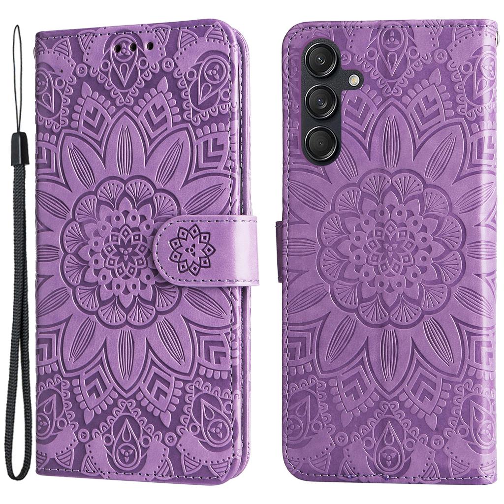 For Samsung Galaxy M55 5G/C55 5G/F55 5G Leather Case Wallet Stand Sunflower Phone Cover