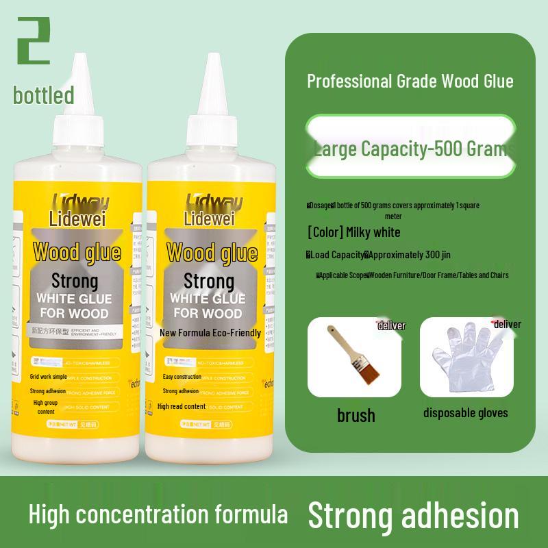 Woodworking Adhesive: White Latex Glue for Solid Wood Furniture, Table and Chair Repair, and Floor Cracks.