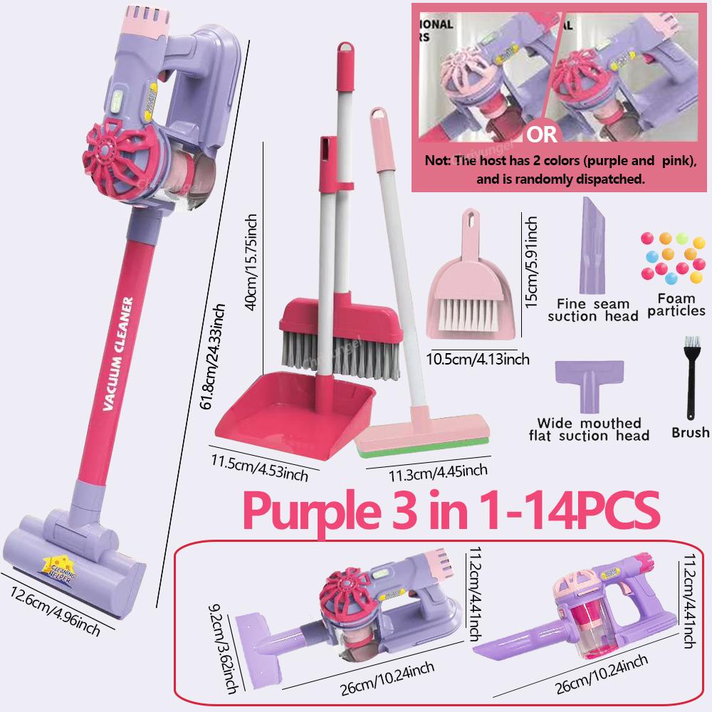 Kids Vacuum Cleaner Toy Realistic Pretend Play for Toddlers To Learn Cleaning Housekeeping Educational Toys for Boys Girls Gifts