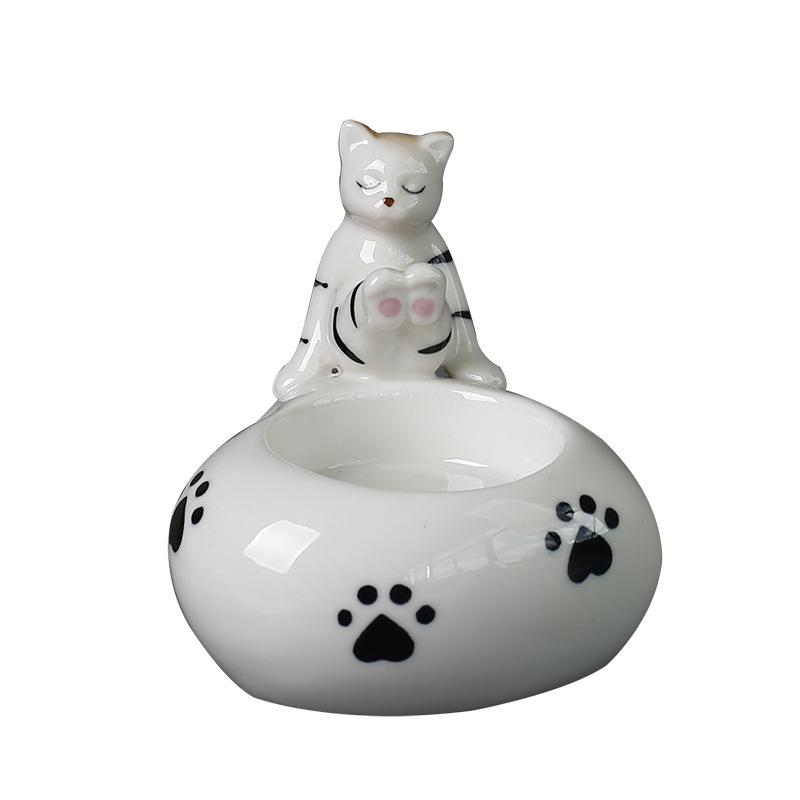 Popular Creative Scented Candle Cup Cute Cat Candle Holder Holiday Couple Ornament Ceramic Candle Holder