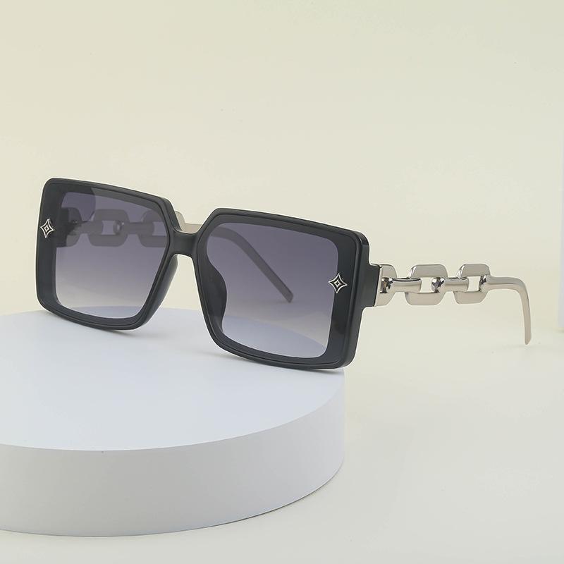 Box Sunglasses Women'S Trendy Metal Chain Glasses Legs Sunglasses Men'S Trendy Glasses