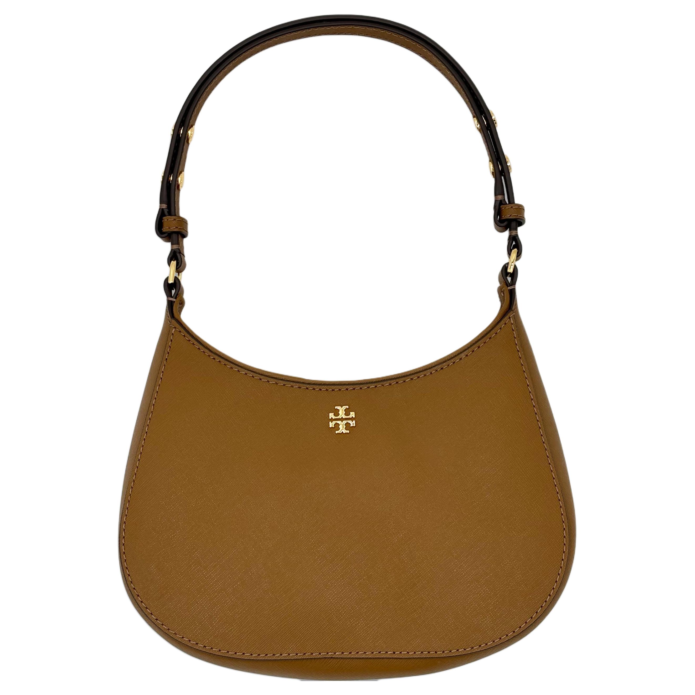 

Tory Burch Emerson Minimalist Casual Zipper Open Underarm Tote Bag Women handbags Hazelnut-Brown 150258-909 Basic Set (Bag+Dust Bag)