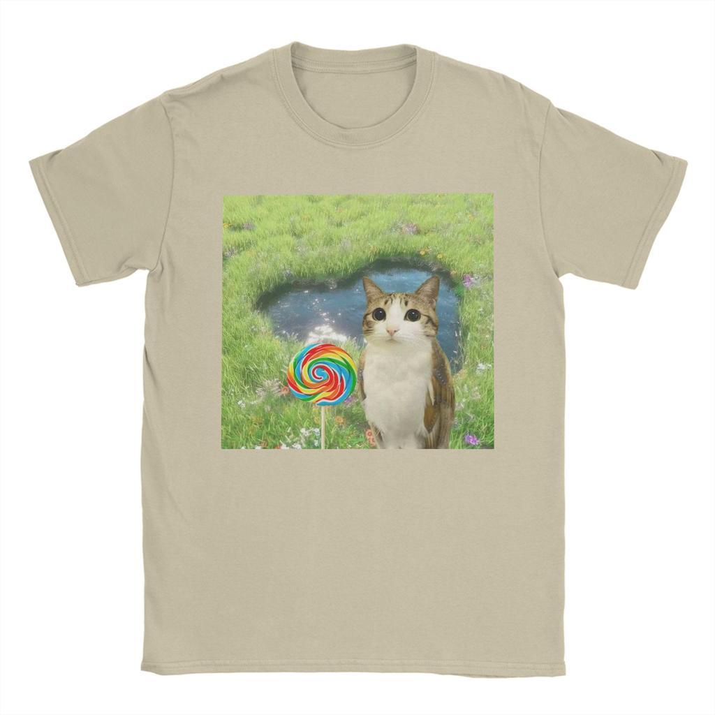 Dreamy Meowl CatOwl Cute Men T Shirt  Vintage Tees Short Sleeve Crew Neck T-Shirts 100% Cotton Plus Size Clothing