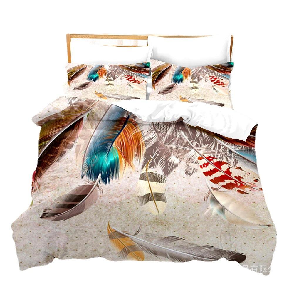 3D Digital Printing Bedding Four-Piece Set Three-Piece Set Feather Sheet Quilt Pillow