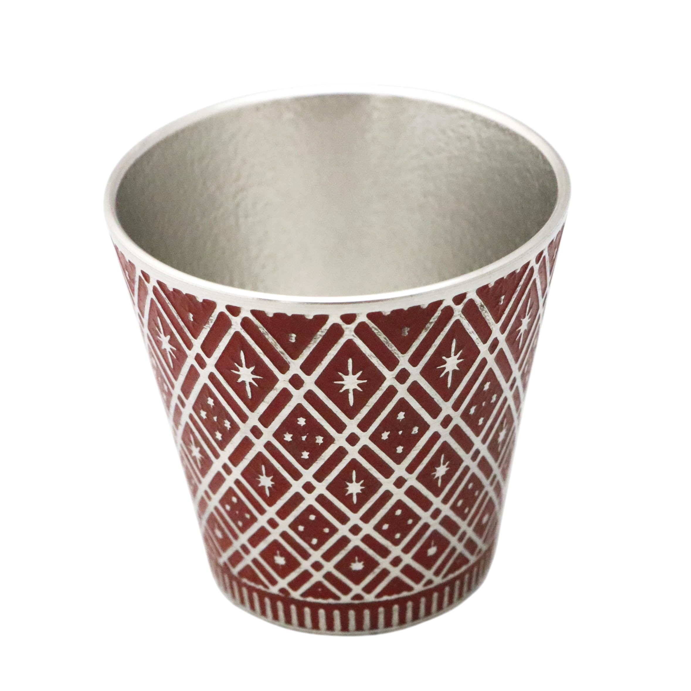 

Осакская жестяная посуда Жестяная чашка для саке, Звездное небо, Красный, Доступна подарочная упаковка