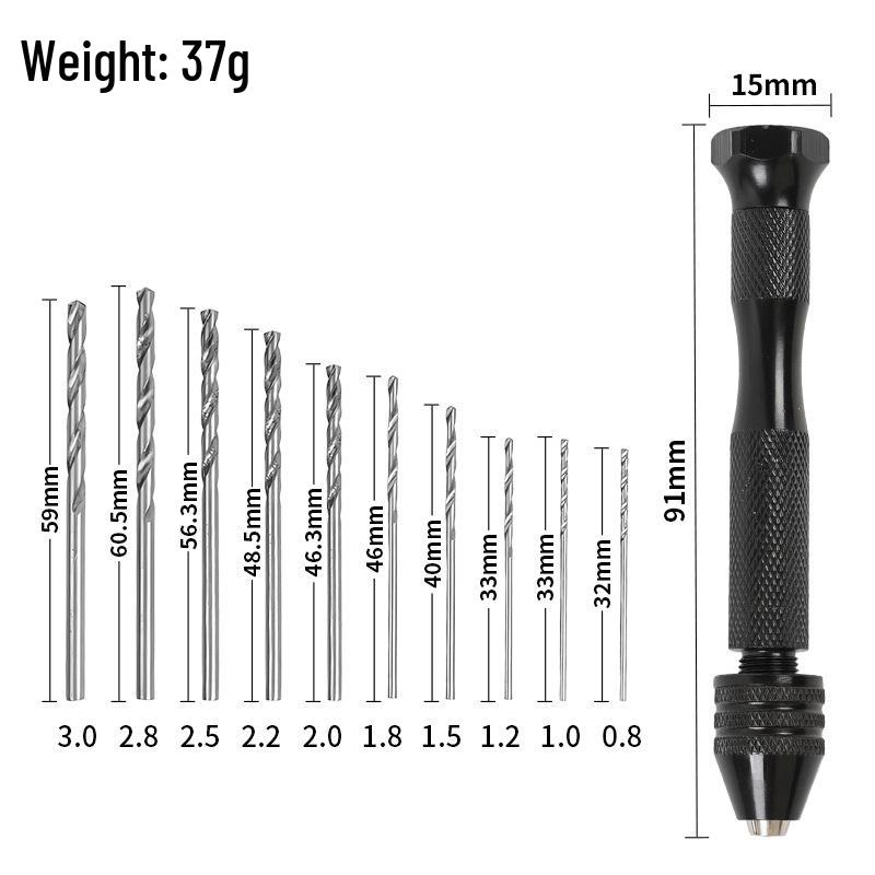 50-Piece Titanium-Plated Twist Drill Bit Set, 1-3mm, for Electric Drills, Woodworking, DIY
