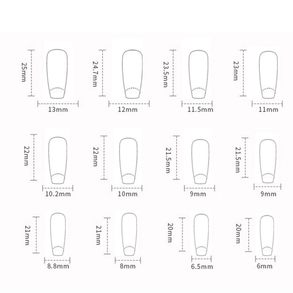 Coffin Press On Nails Gradient Designs Fake Nails Glue On Nails Artificial Acrylic Nails 24pcs Stick On Nails for Women