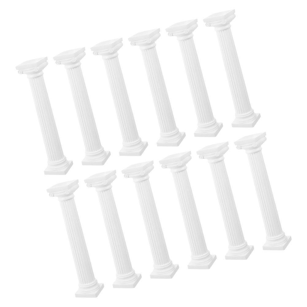 

12Pcs White Mini Roman Pillars Elegant Wedding Table Decor Column Holder Flower Pot Base Roman Column Decor for Micro 12.5X3.2X3.2CM