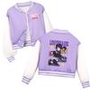 5601 Kids Girls Lily Lovebraids Cartoon Print Long Sleeves Baseball Jacket