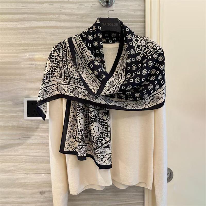 NINA SOLOR Lightweight Double Georgette Silk Scarf