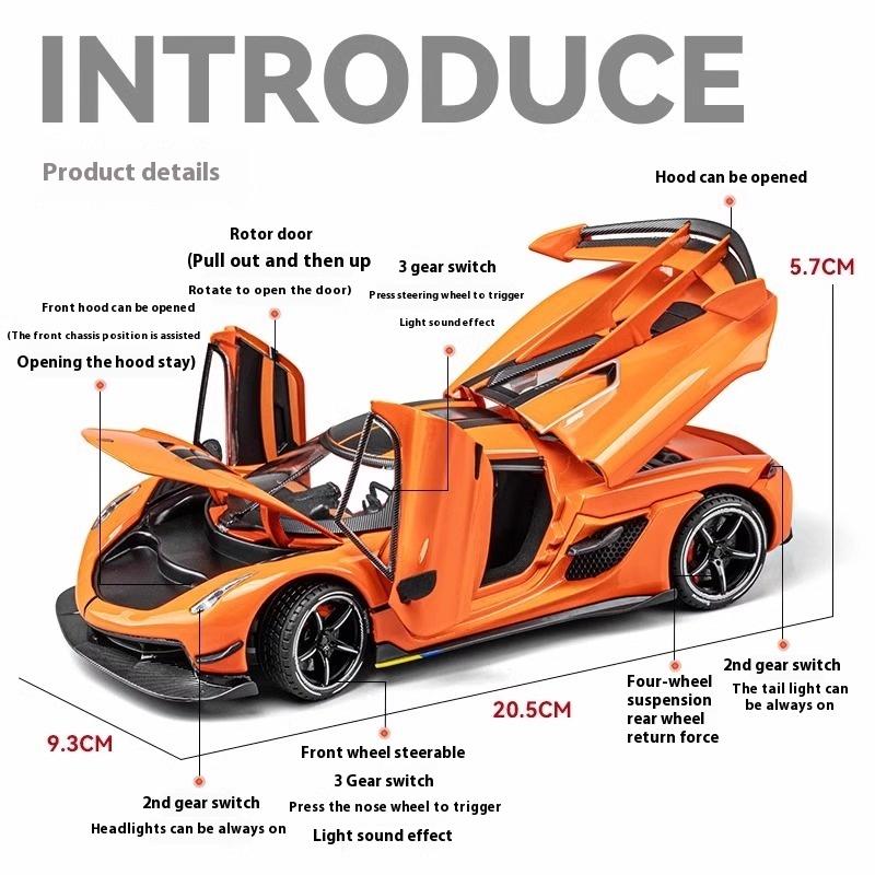 1/24 Koenigsegg Jesko Supercar Diecast Model Alloy Metal Car Classic Collections Hobbies Sentiments High Simulation Decorations Gift Friend