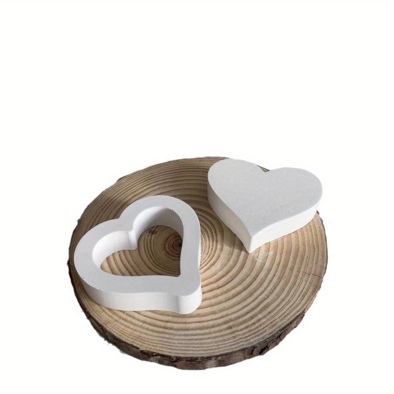 Hollow Love Plaster Decoration Mold DIY Handmade Heart Shape Candle Gypsum Silicone Mold Valentine's Day Gift Home Decoration