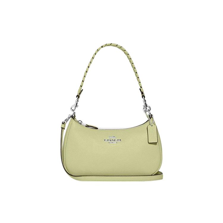Coach Women's Grain/Green Teri 24 Solid Pebble Leather Tote Shoulder Bag Medium Bags Lime- Ca240-Svm97