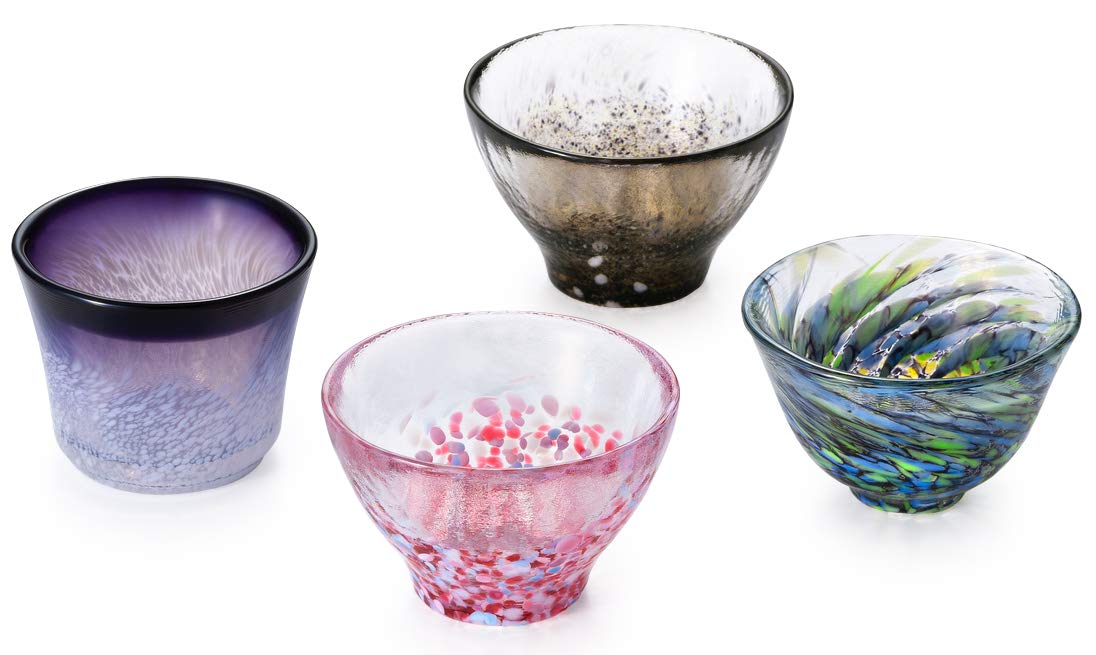ADERIA Tsugaru Vidro Aomori Sake Cup Set in Gift Box, Made in Japan FS71593 (Sake cup, Japanese sake, glass, cold sake, sake cup, sake set, stylish, g
