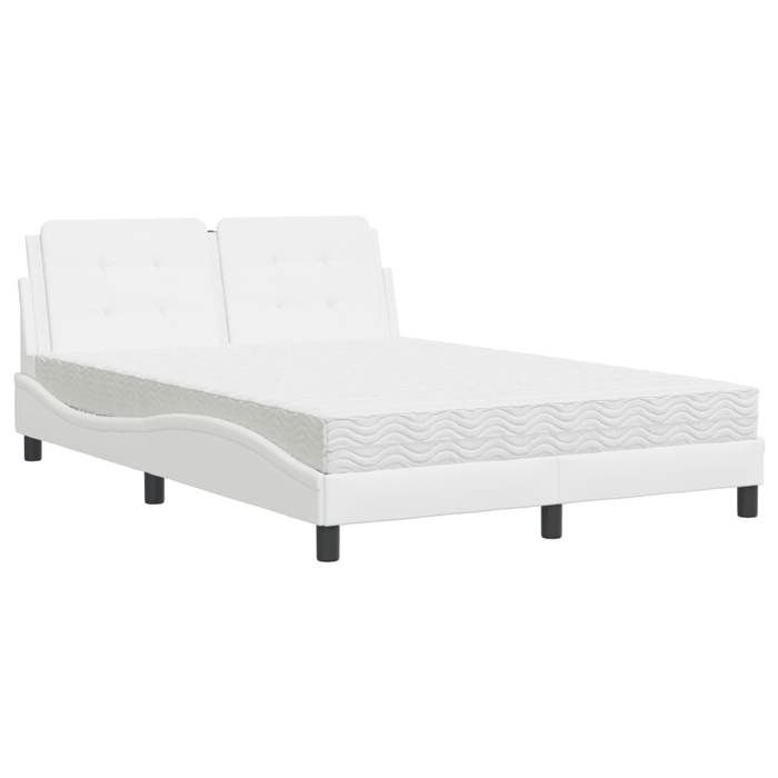 VidaXL Lit avec Matelas, Lit Rembourré avec Coussin de Tête de Lit, Lit Double, Lit Adulte, Meuble de Chambre à Coucher 3208867