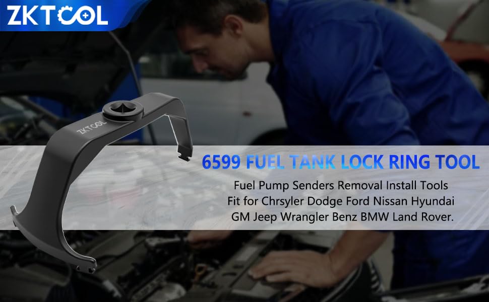 ZKTOOL Universal Fuel Tank Cap Wrench, Fuel Pump Wrench, Oil Pump Lock Ring Removal Tool, Fuel Cap Wrench