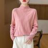 Thick Knit Half-High Collar Wool Sweater - Loose Fit Pullover