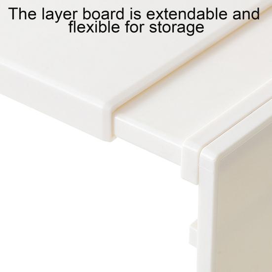Retractable Storage Rack Plates Cutlery Seasonings Organization Kitchen Cabinets And Counter Layered Shelves Increase
