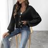 Women's Machine-woven Sweater, Women's Simple Short-sleeved Buttoned Coat, Sweater Cardigan