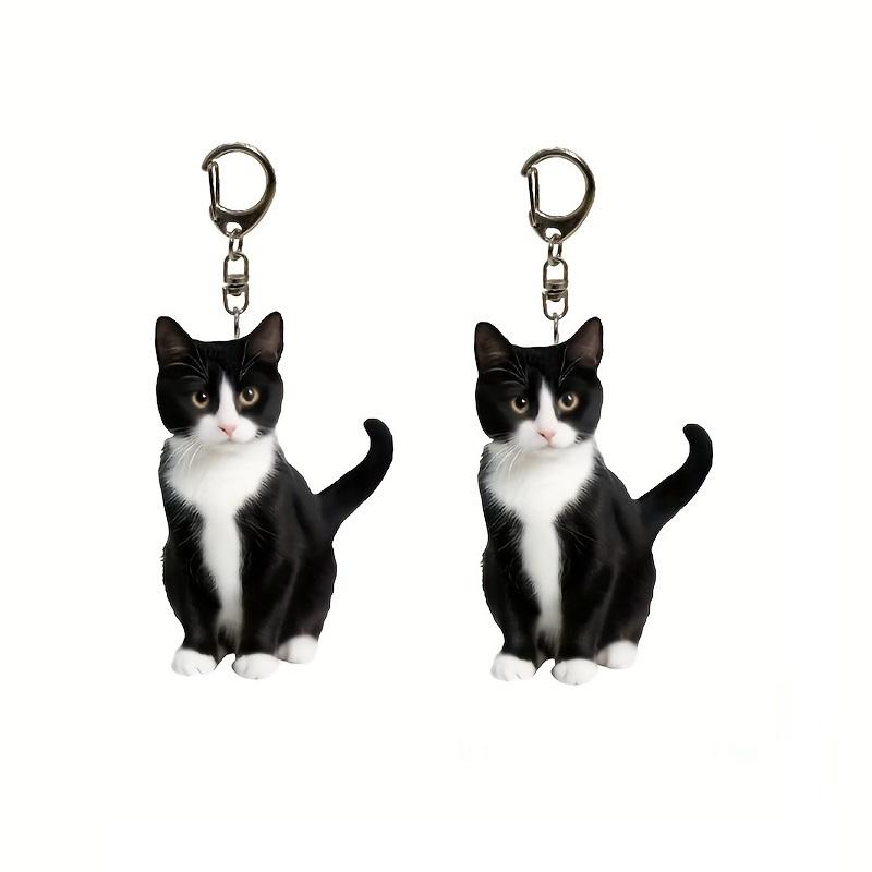 

1/2 шт акриловый брелок кулон черный кот 2D кулон для любителей домашних животных ювелирный кулон 2PCS