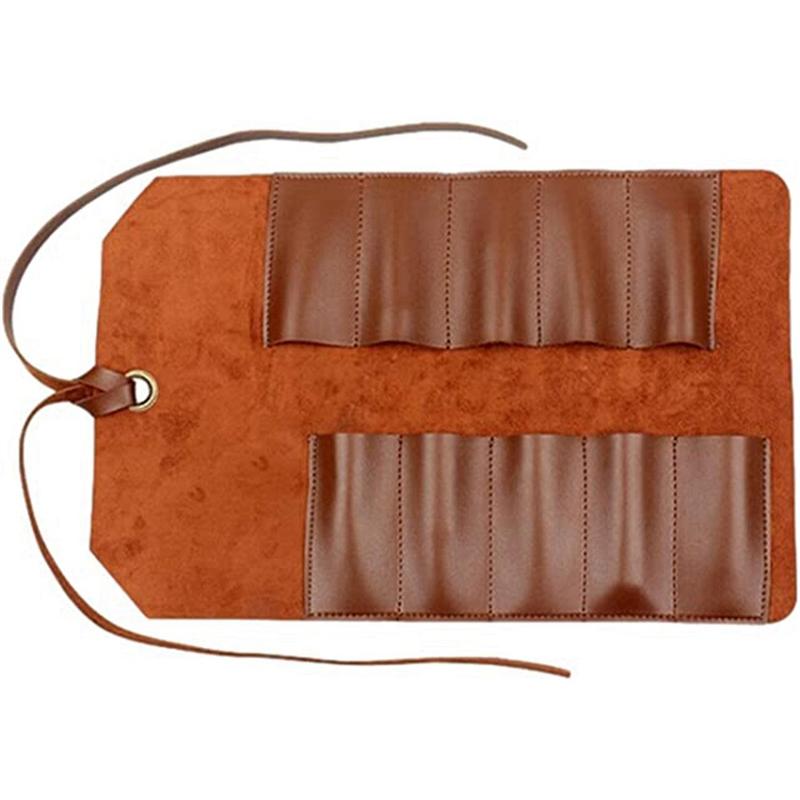 

HHO-PVC Storage Tool Package Roll Up Wrench Tool Bag, Portable Tote, Storage Bag, Woodworking Tool Organizer, Vintage, Handmade коричневий