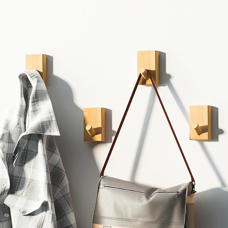 2 stk Valnøtt Tre Veggkroker Hengekroker Uten Borr Nordisk Kleskrok Baderom Kjøkken Håndkle Nøkkelholder Oppbevaringshylle Dekorasjon