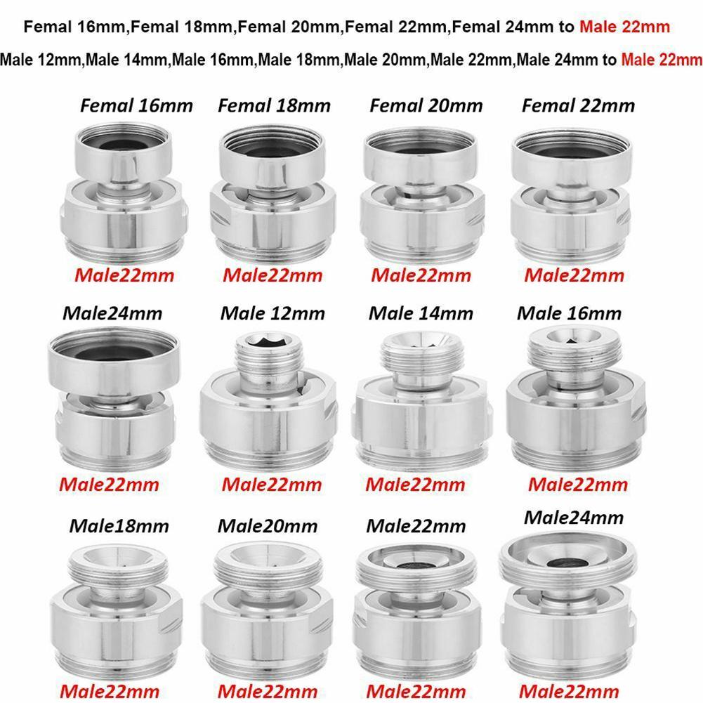 Tap Aerators Connector Metal Outside Inside Thread Water Saving Adaptor For Kitchen Faucets 12/14/16/18/20/22/24 Mm To 22mm