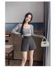 Black High-Waist A-Line Bootcut Suit Shorts for Women - Autumn/Winter Korean Style Casual Pants