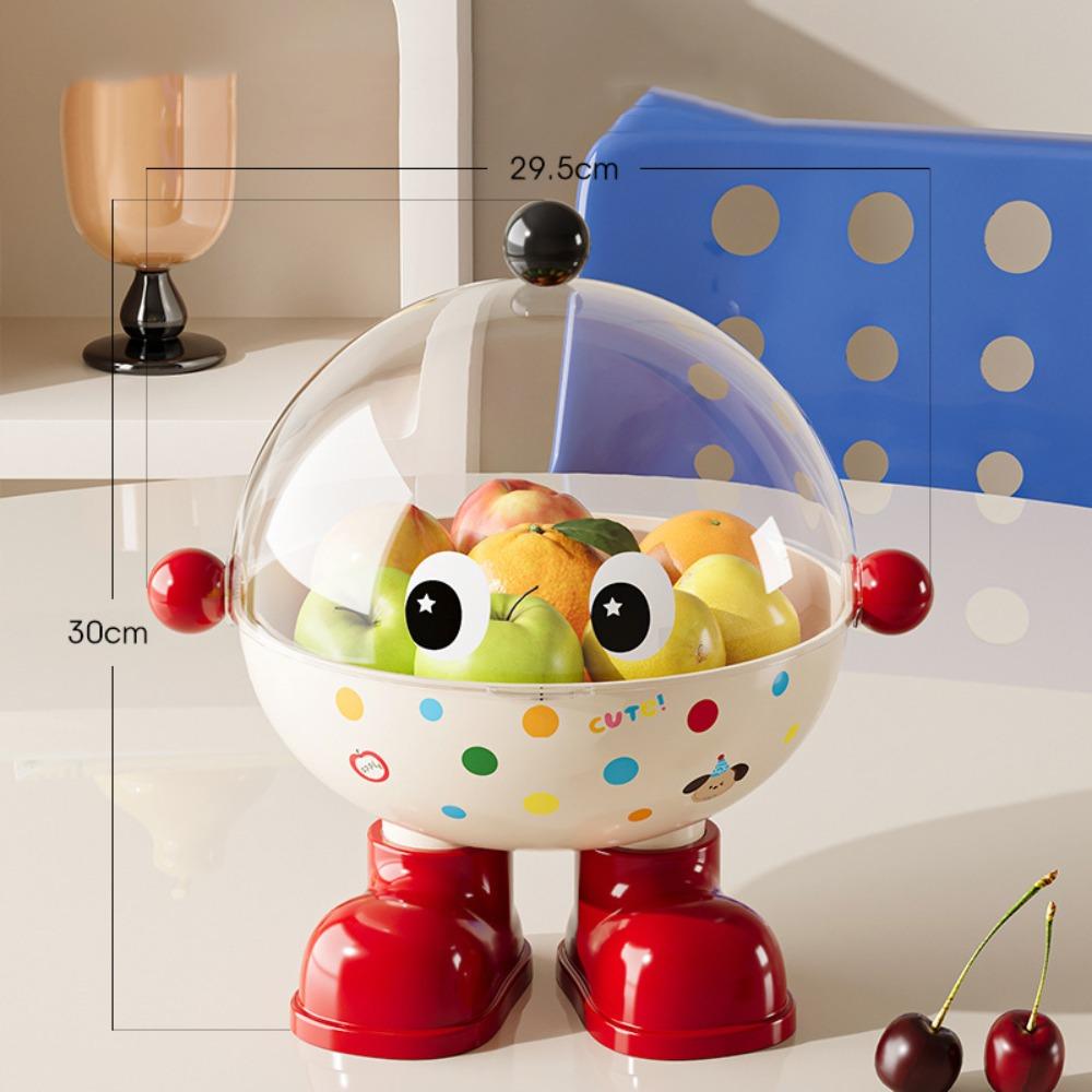 Cartoon Snack Fruit Plate Large Capacity Drain Basket Dopamine Tea Table Plate Dining Table