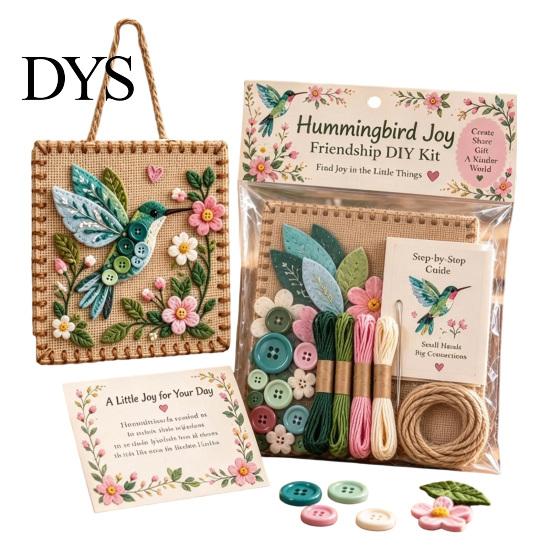 Craft Kits for Creative Kids Button Blessing Friendship DIY Kit, Animal Insect Educational Hands on Toys Art Kit Adults Teens, Handmade Gift & Hanging